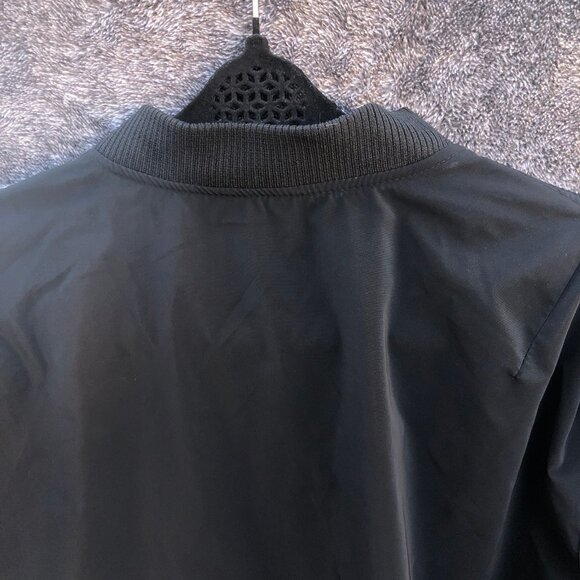 Zara Jacket Mens XL Black Full Zip Long Sleeve Mock Neck Casual Bomber Coat - Picture 9 of 10